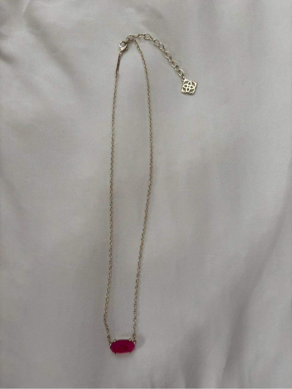Kendra Scott Fuchsia Rectangle Pendant Necklace